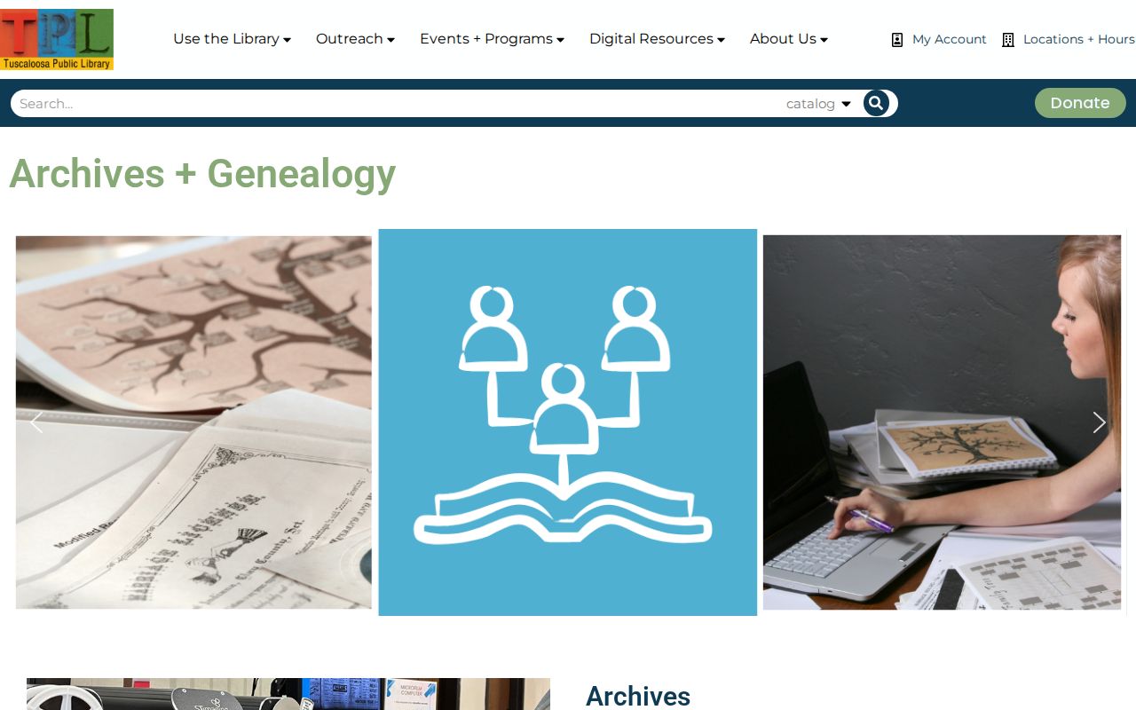 Tuscaloosa County city directory archives and genealogy page