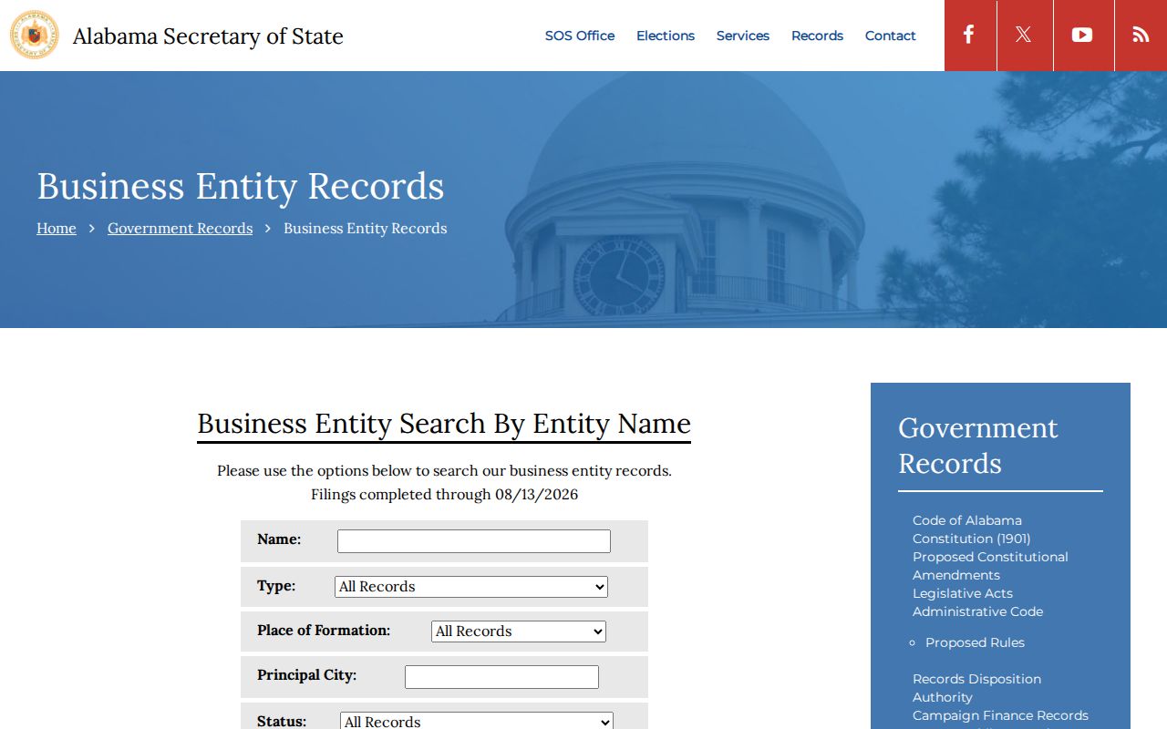 Tuscaloosa County resident lookup using Alabama business entity search