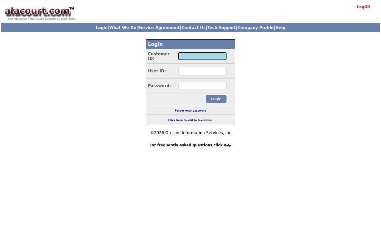 Tuscaloosa County resident lookup entry for Alabama trial court records