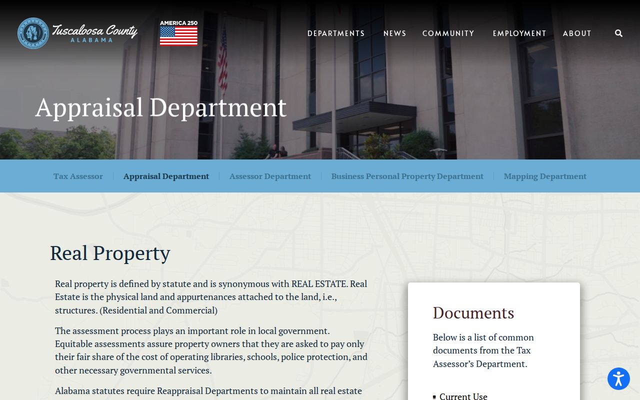 Tuscaloosa County street directory owner and parcel valuation lists